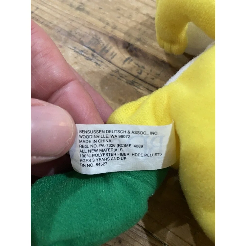Vtg Yellow Yoshi Super Mario Bros Nintendo 64 N64 Beanie Plush BD&A EUC (No Tag)